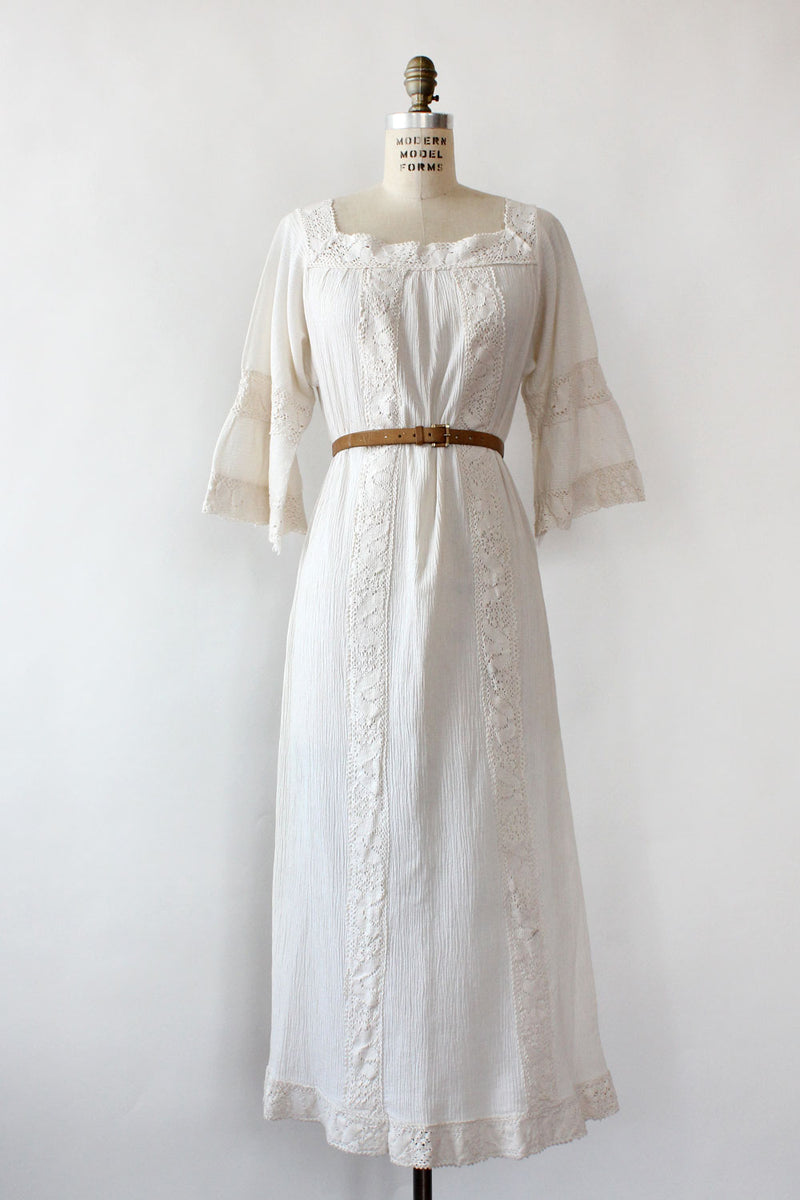 Ivory Lace Trim Boho Dress S-L – OMNIA