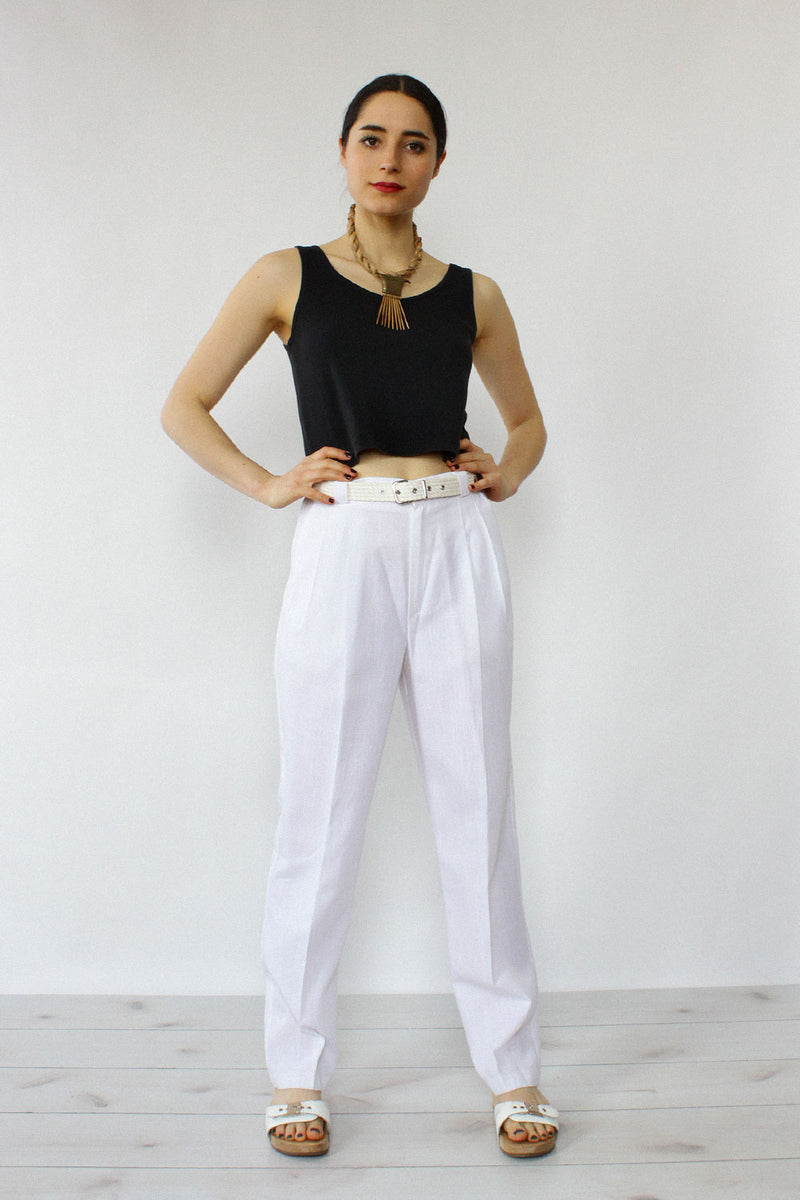 Crisp White Slacks S/M OMNIA Crisp White Slacks S/M OMNIA