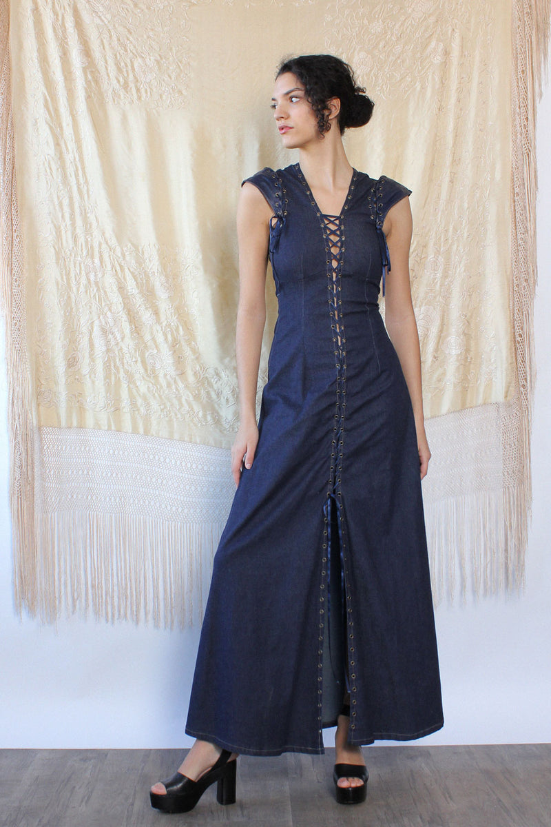 Estevan Ramos Denim Corset Maxi S-S/M Estevan Ramos Denim Corset Maxi S-S/M