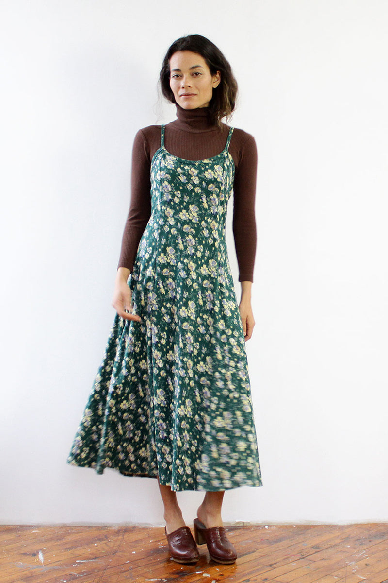 Angela Green Floral Maxi Dress M/L OMNIA Angela Green Floral Maxi Dress M/L OMNIA