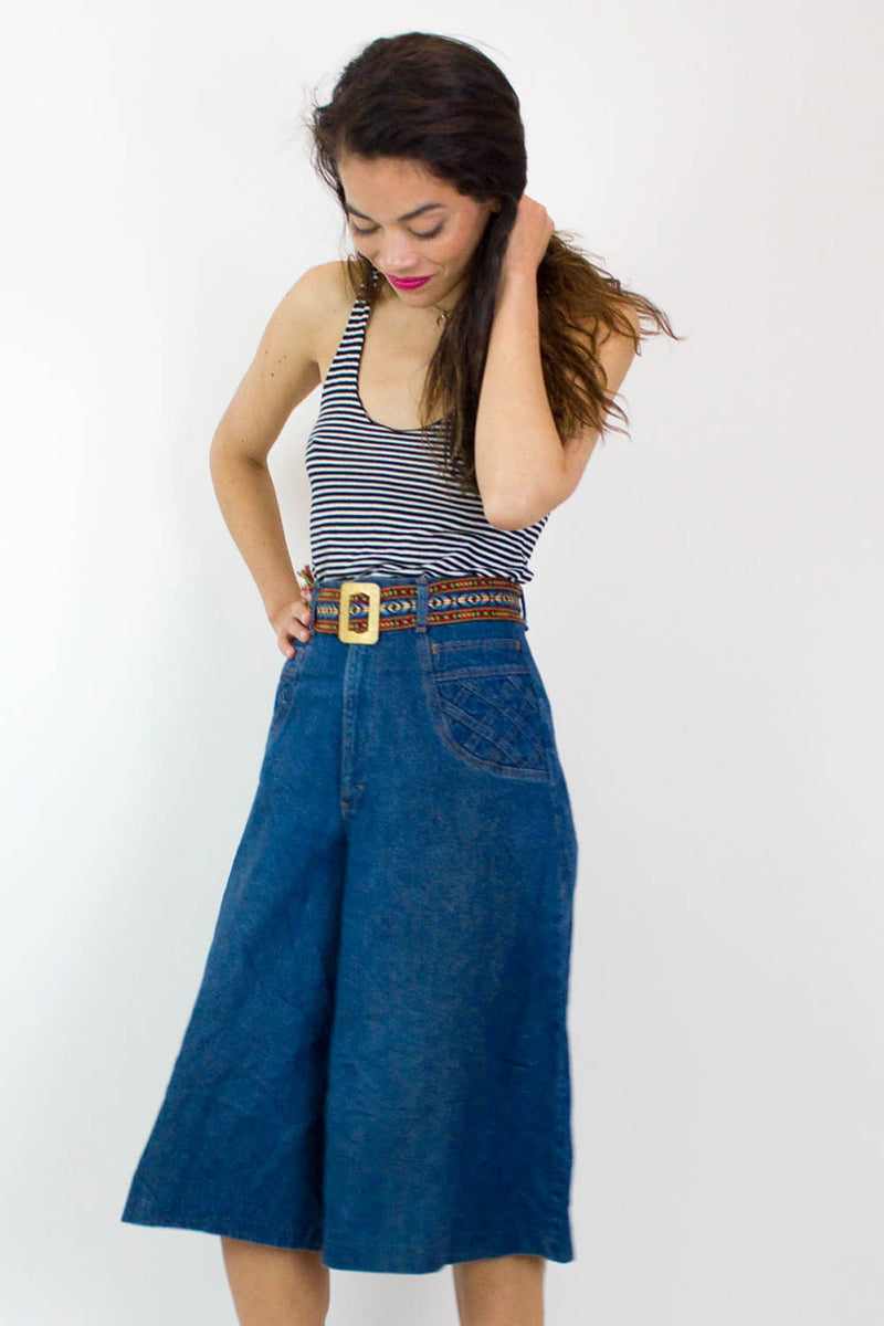 70s Denim Culottes S