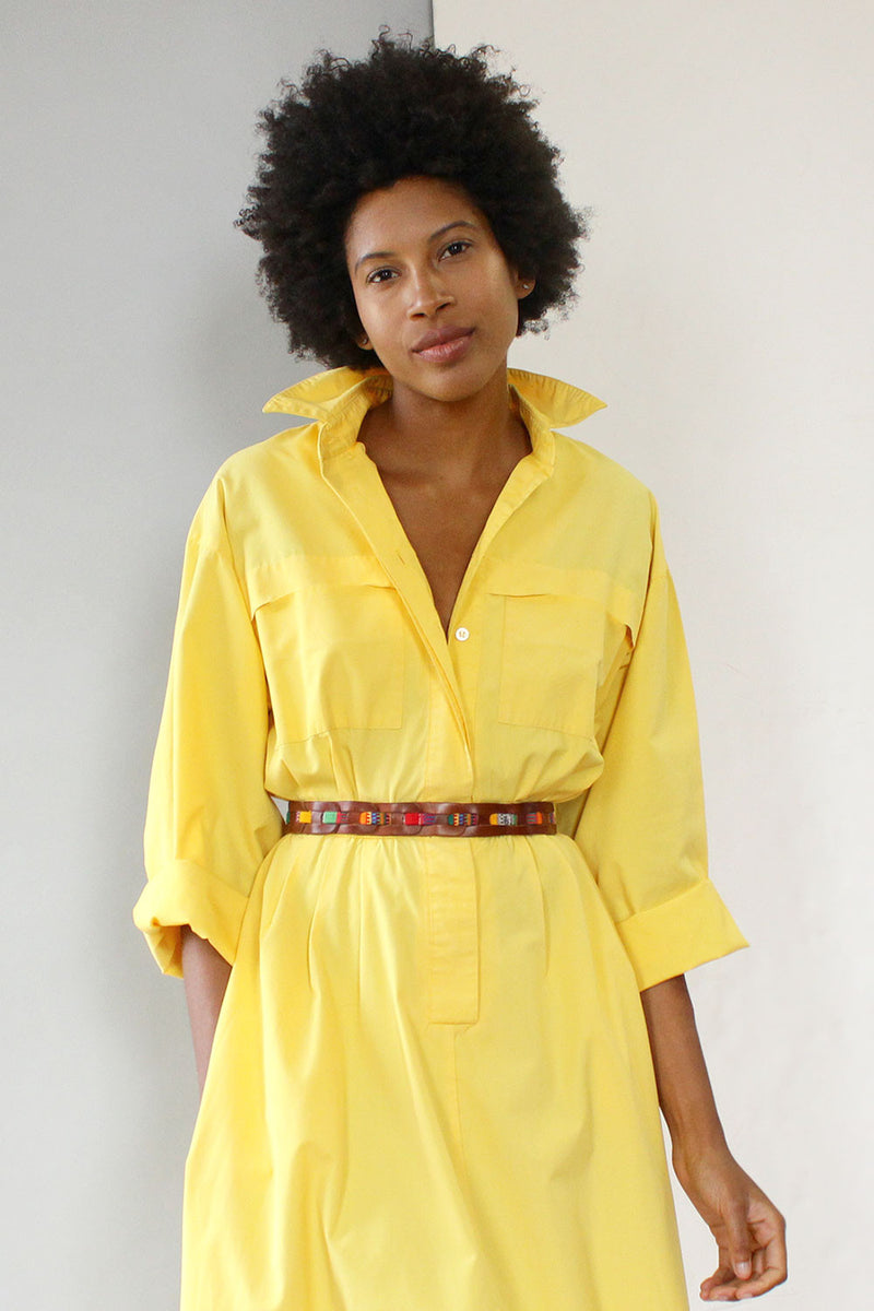 Lemon Cotton Shirtdress  OMNIA