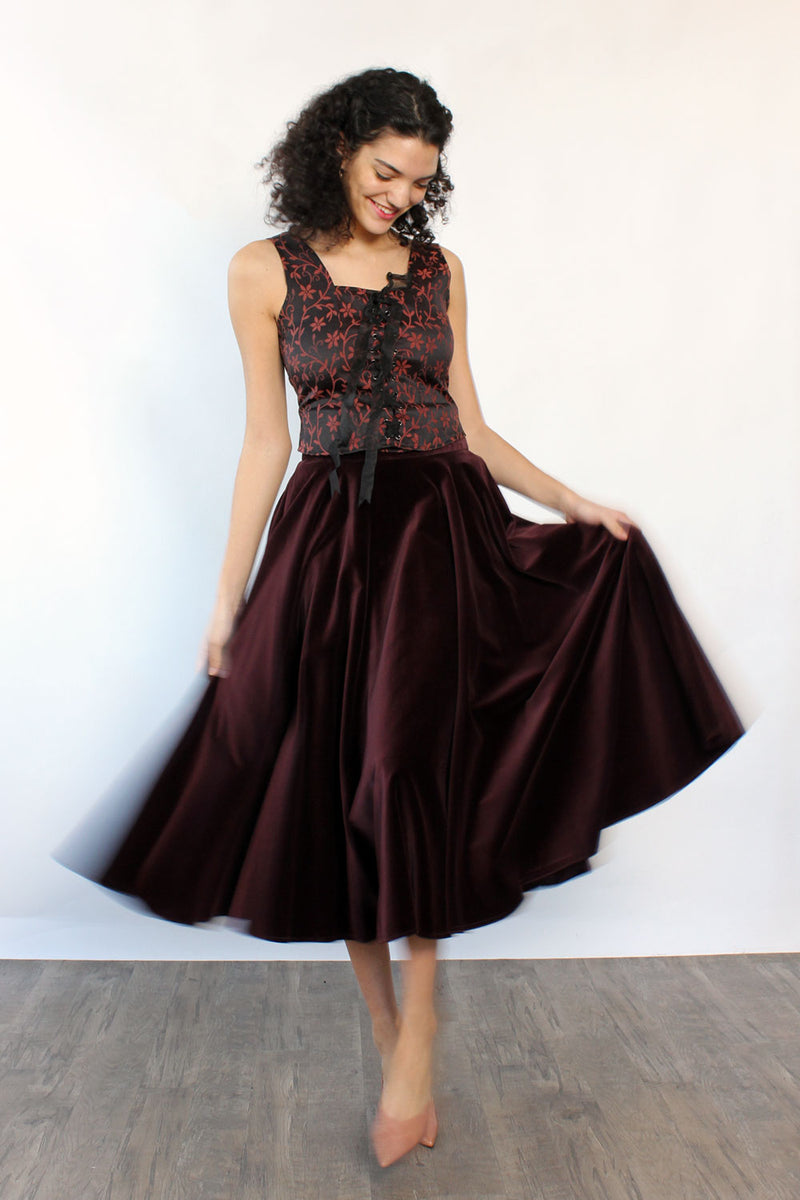 Anne Klein Velvet Circle Skirt M - Main Image