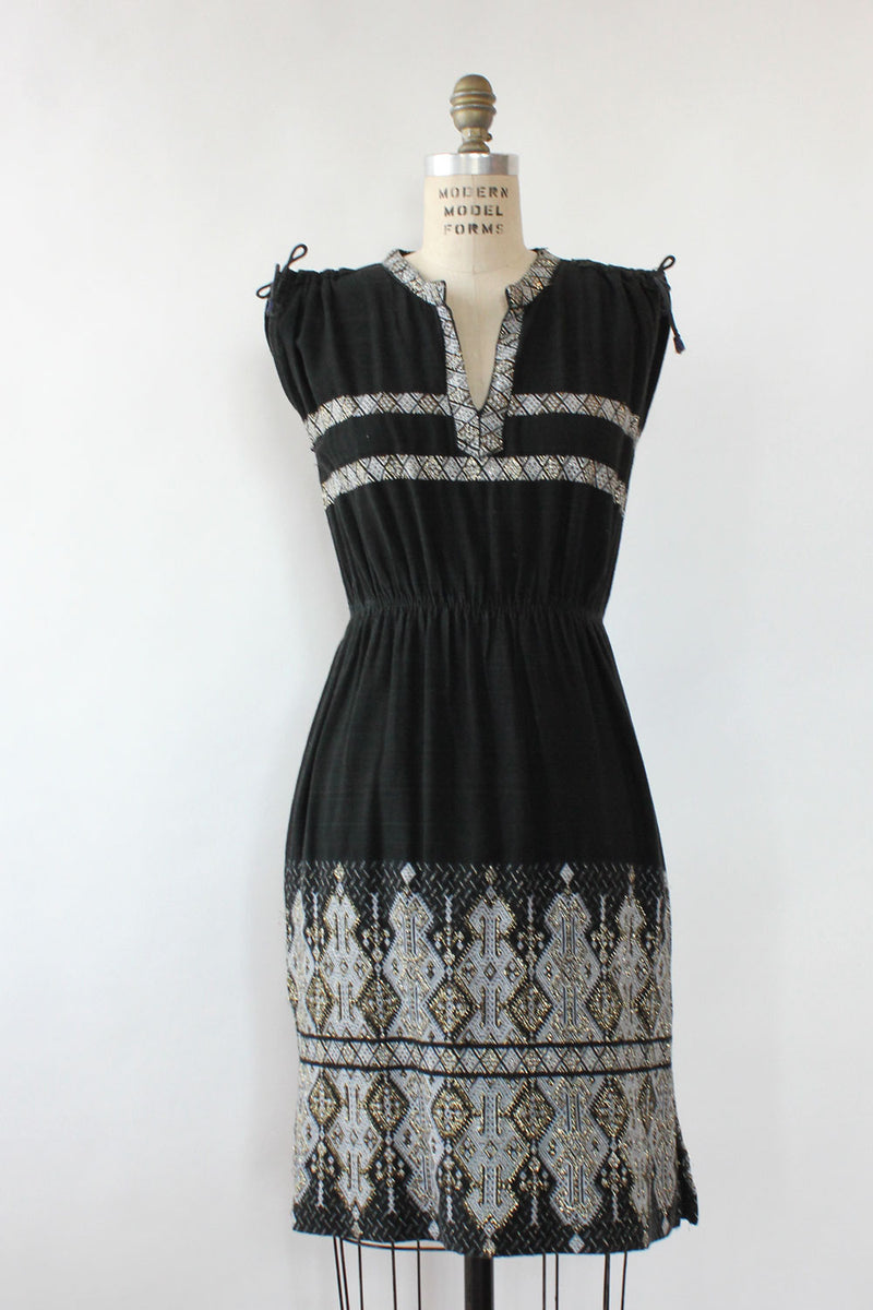 Greek Embroidered Cotton Dress XS-M OMNIA Greek Embroidered Cotton Dress XS-M OMNIA