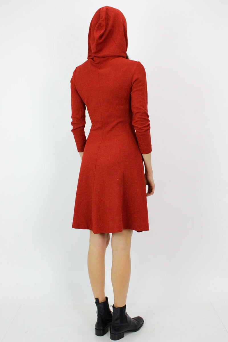 70s Hooded Knit Flare Dress S OMNIA 70s Hooded Knit Flare Dress S OMNIA
