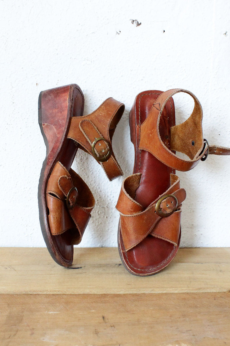 Double Buckle 70s Sandals – OMNIA - Main Image