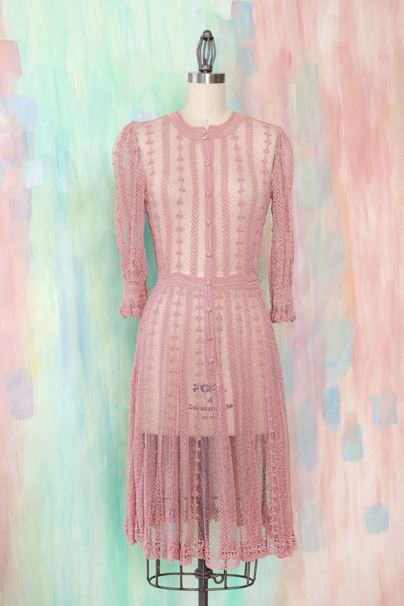 Rose Crochet Dress XS/S OMNIA Rose Crochet Dress XS/S OMNIA