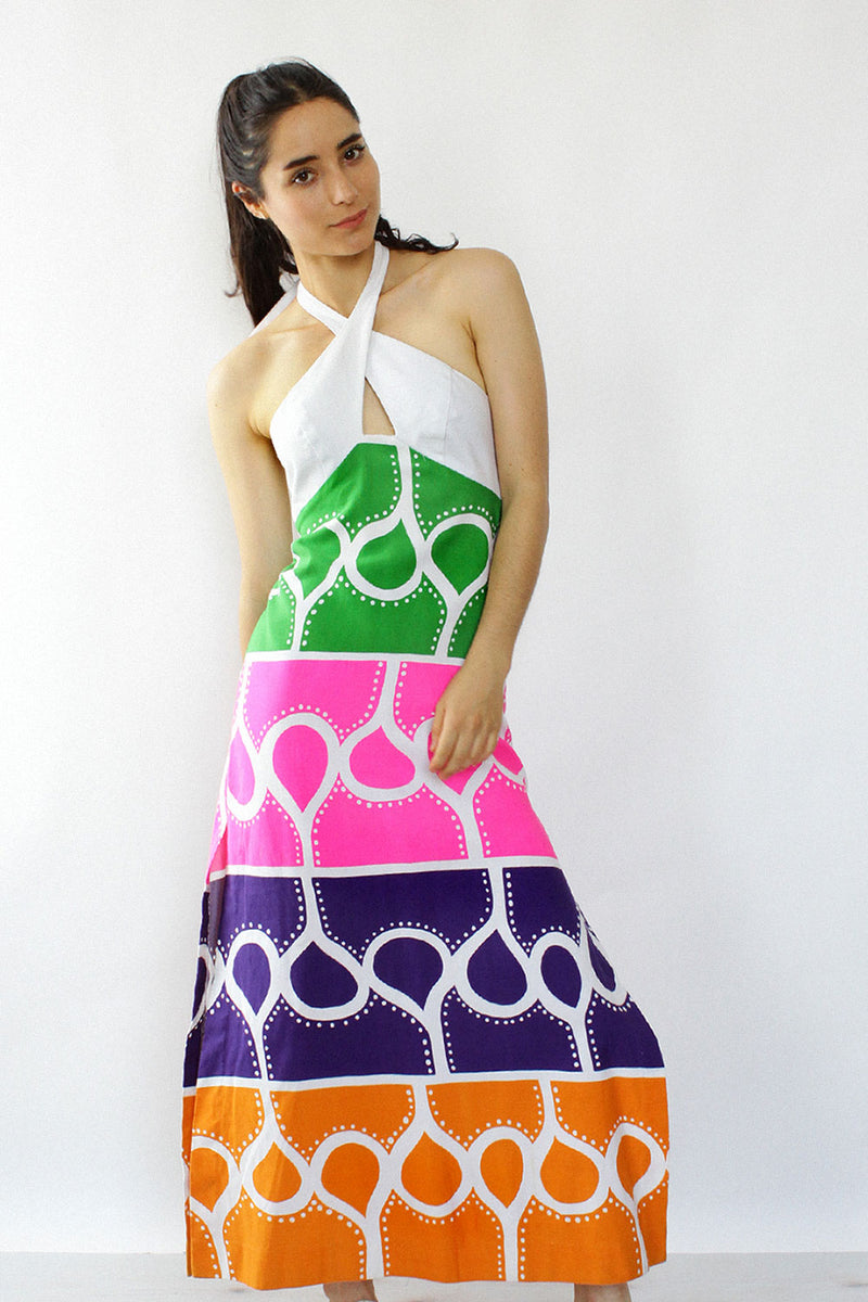 Baba Cross Front Halter Dress S OMNIA Baba Cross Front Halter Dress S OMNIA