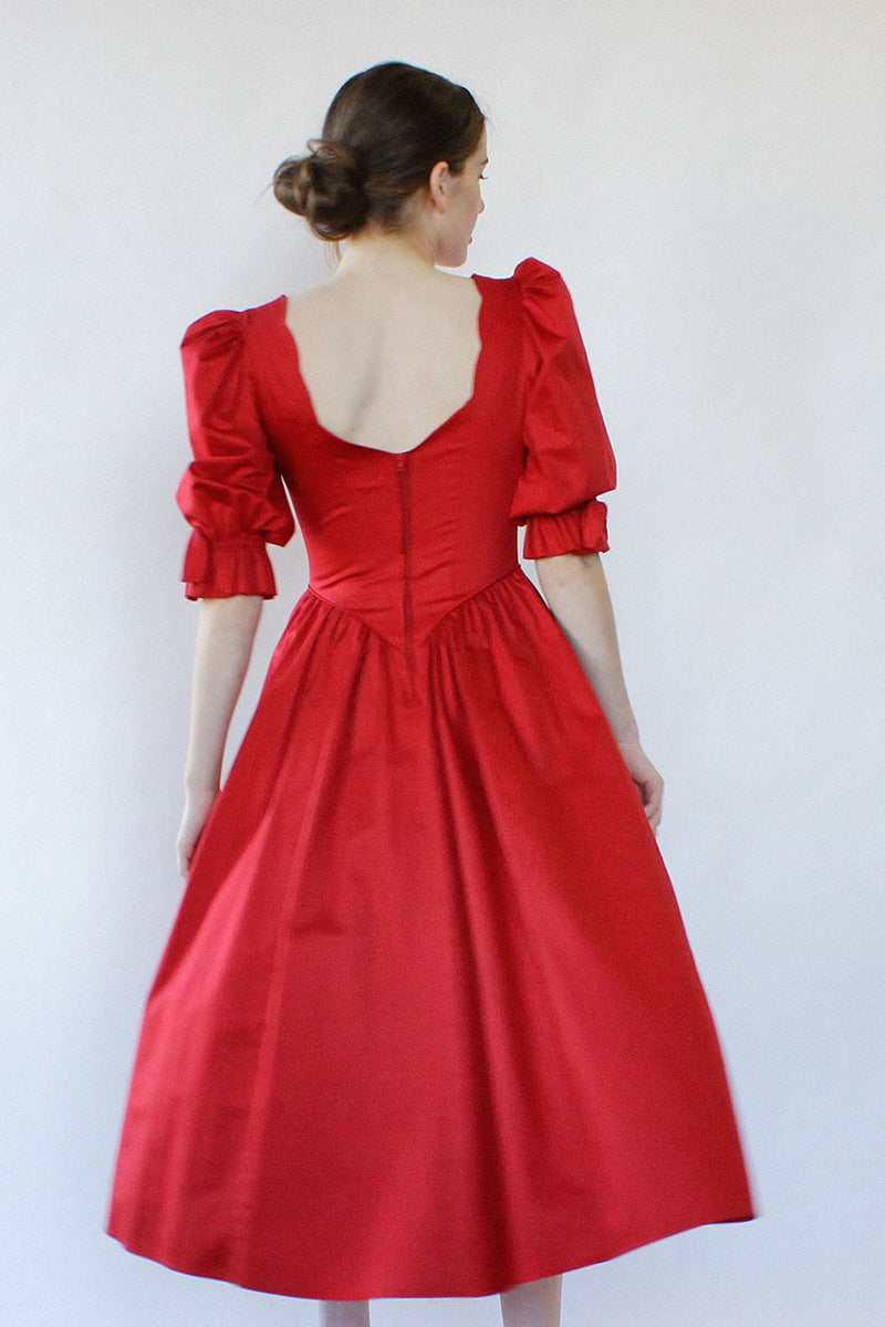 laura ashley red dress 1980s Red Laura Ashley Dress The Antik Store