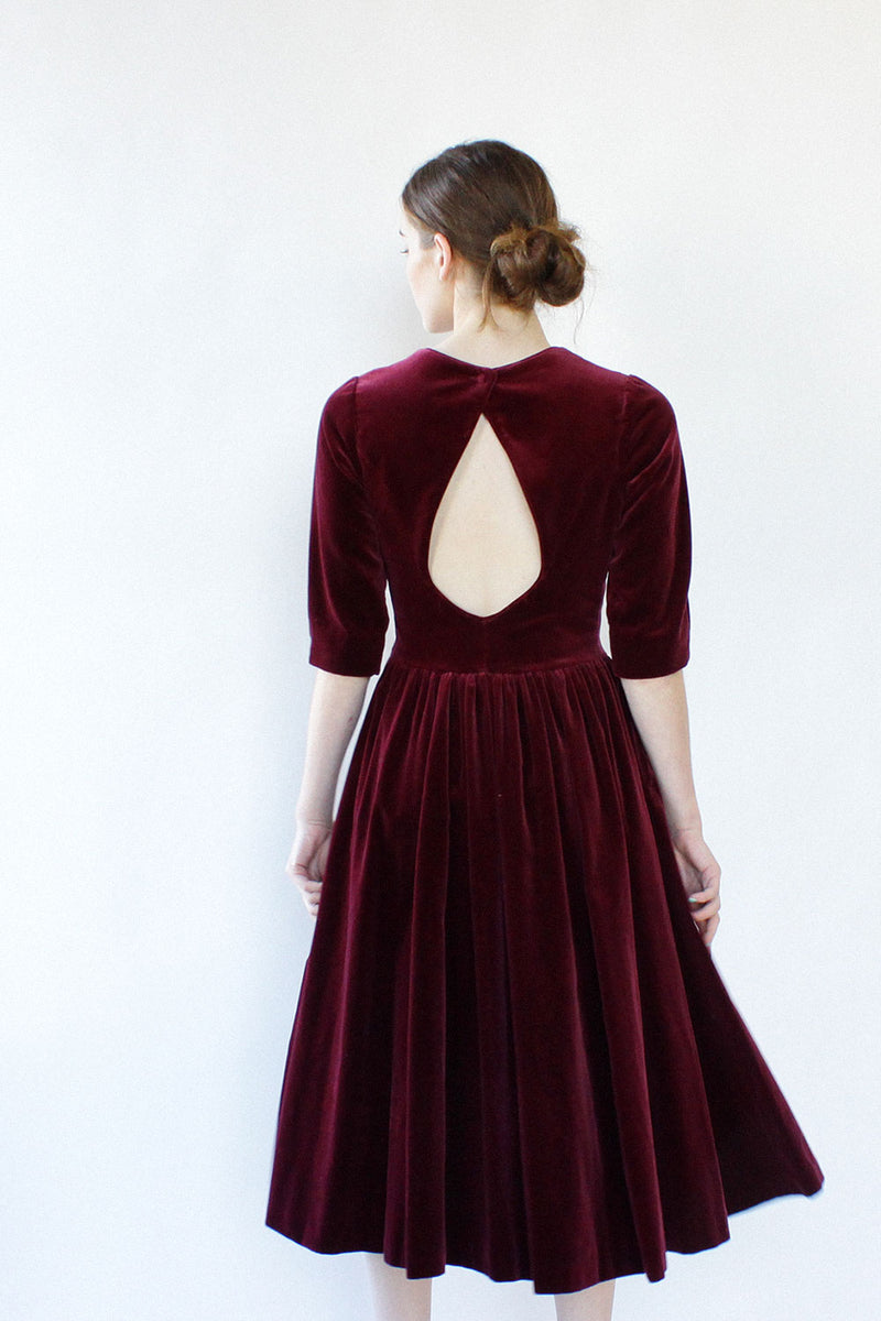 Merlot velvet dress cheap