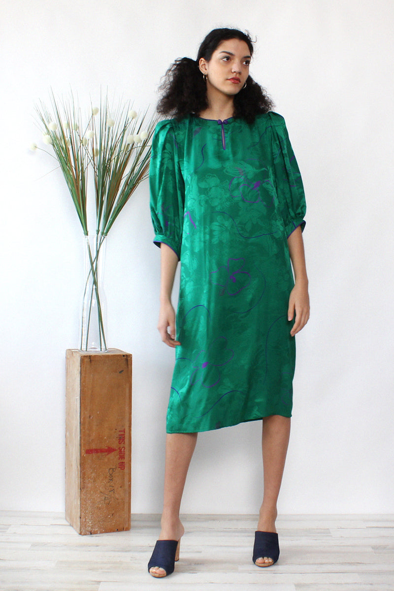Flora Kung Emerald Silk Dress M - Main Image