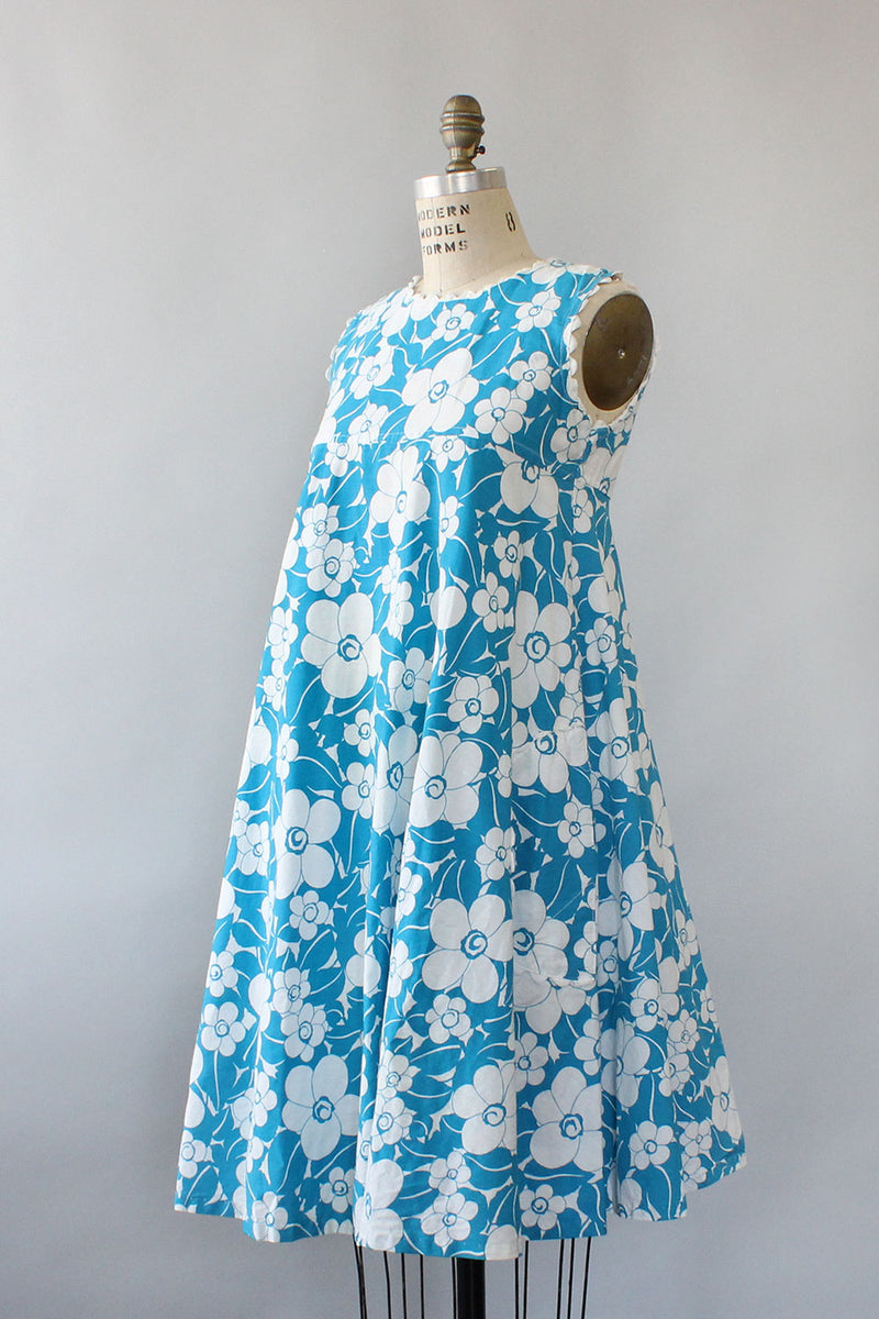 Aquamarine Floral Tent Dress S/M Aquamarine Floral Tent Dress S/M