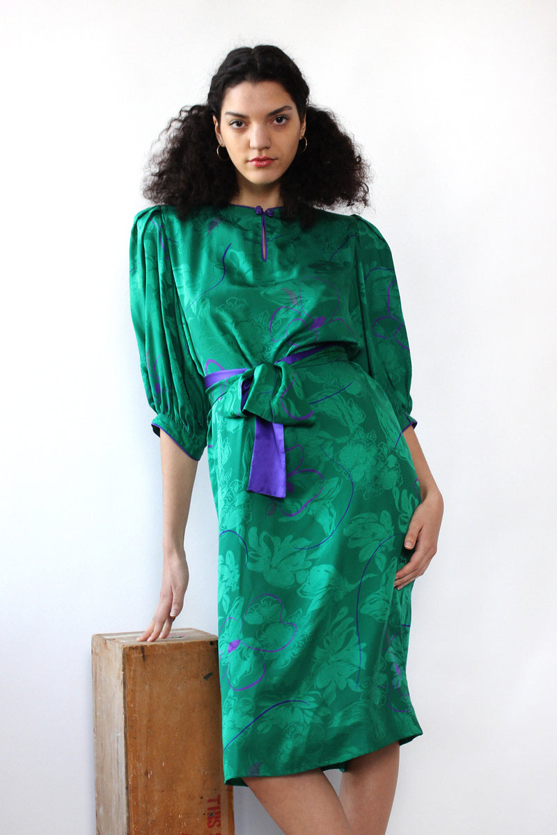Flora Kung Emerald Silk Dress M – OMNIA