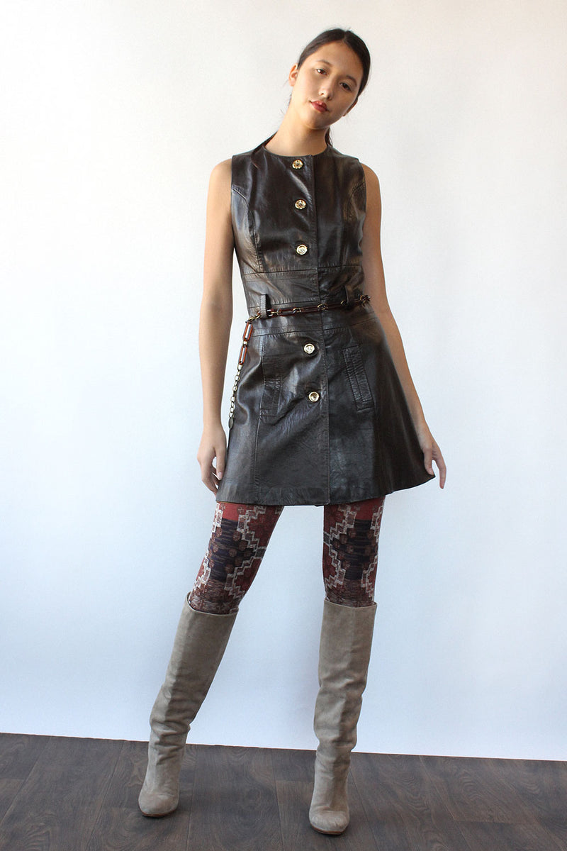 Walnut Brown Leather Dress S OMNIA Walnut Brown Leather Dress S OMNIA