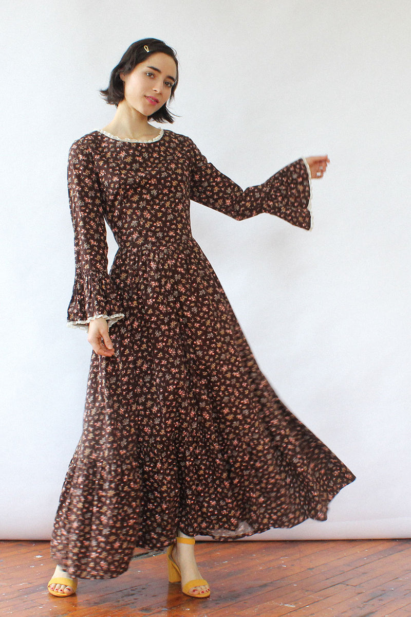 Trumpet sleeve maxi dress Clearance