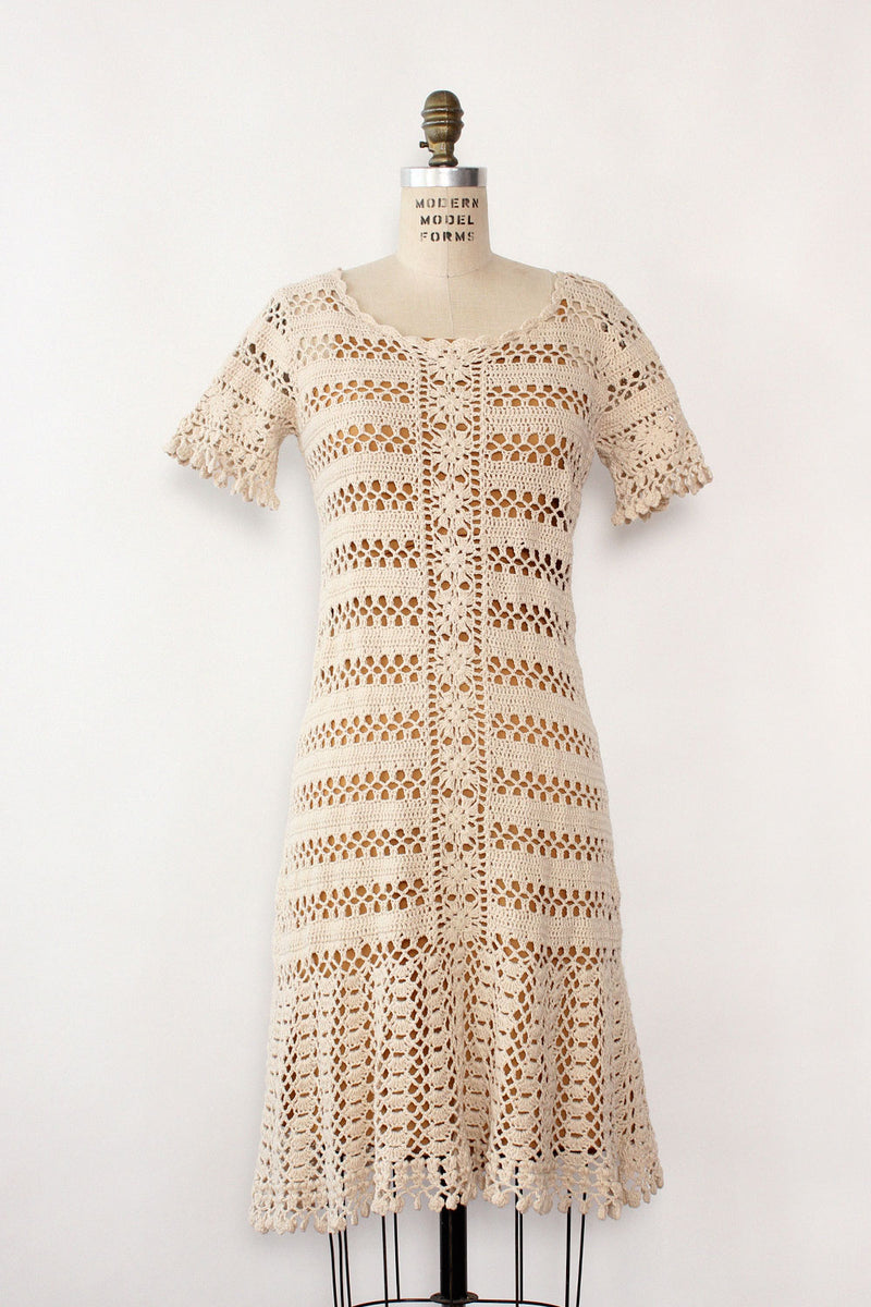 Ivory Crochet Everyday Dress M/L OMNIA Ivory Crochet Everyday Dress M/L OMNIA