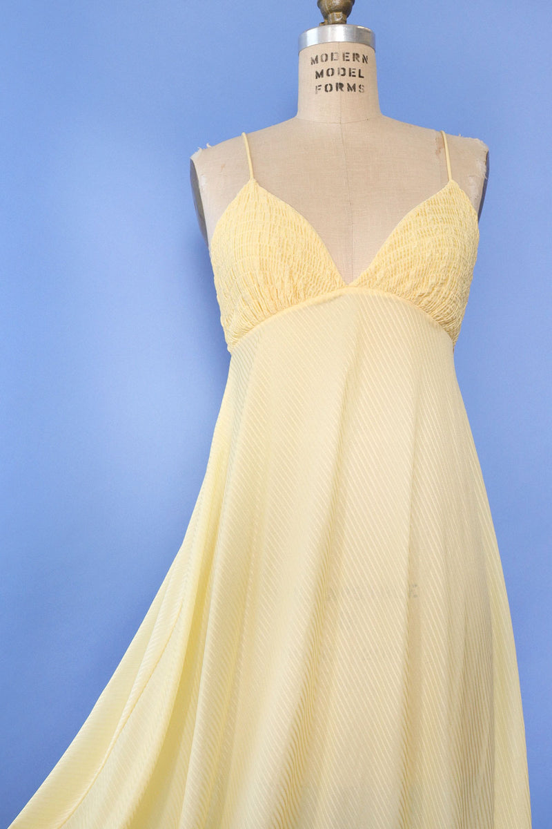 Butter Yellow Flowy Slip S/M OMNIA Butter Yellow Flowy Slip S/M OMNIA