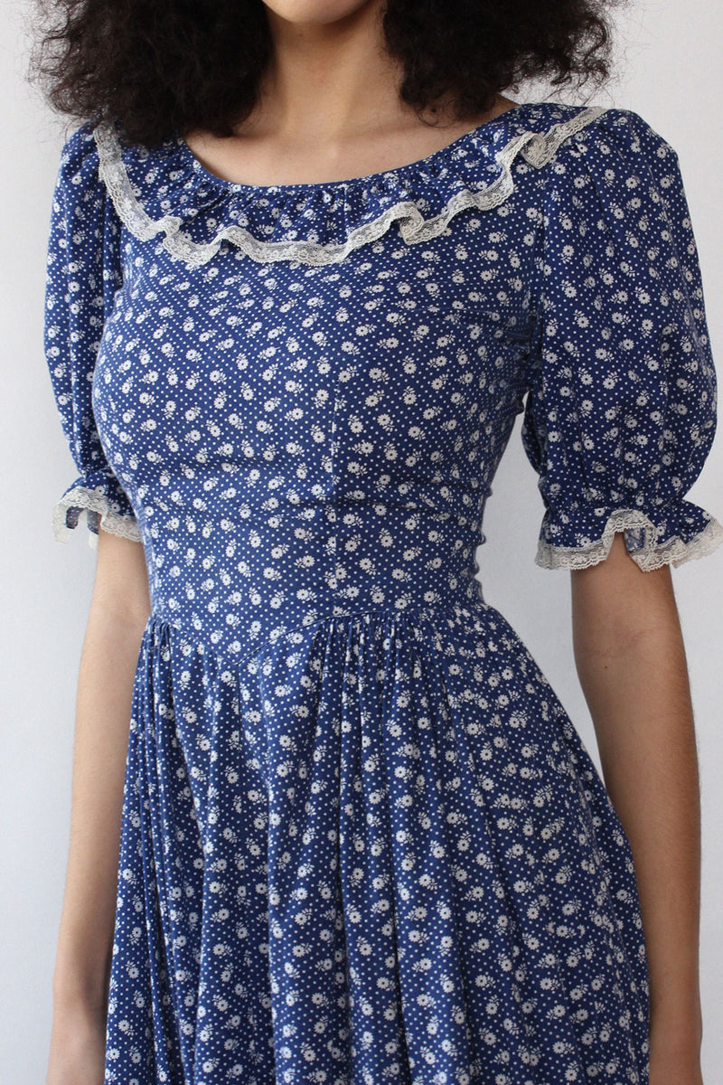 Sapphire Calico Prairie Dress S  OMNIA