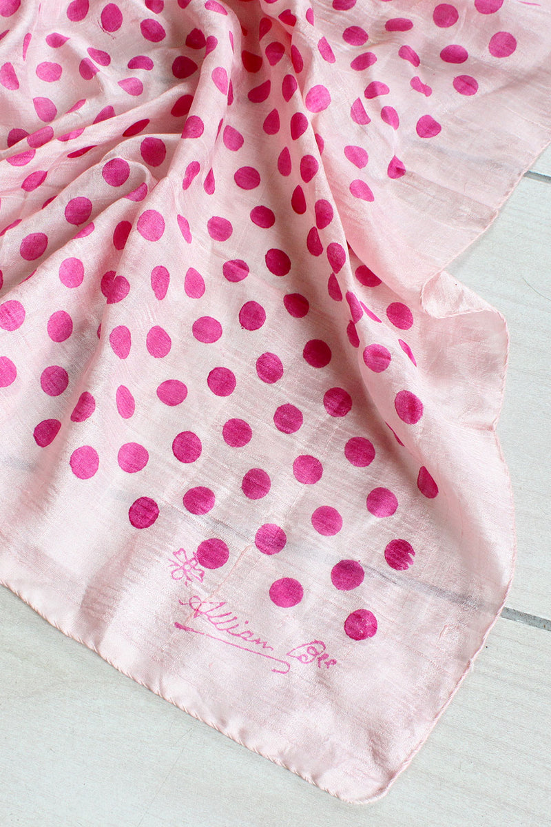 Pink Dot Silk Scarf – OMNIA
