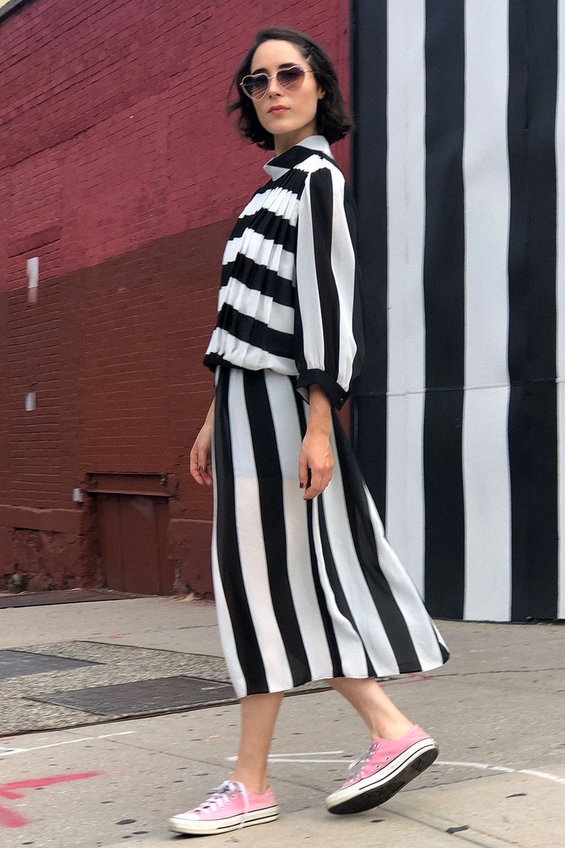 Virgo B&W Striped Dress M/L OMNIA Virgo B&W Striped Dress M/L OMNIA