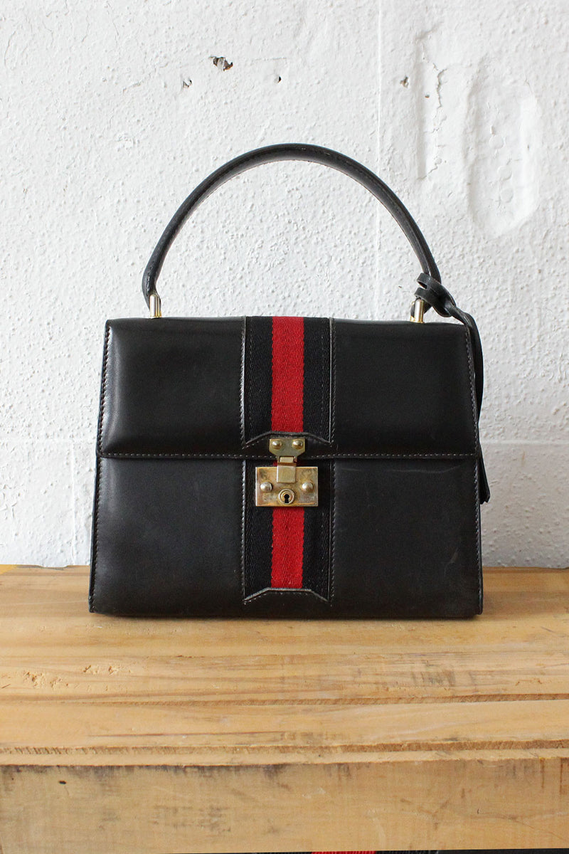 Vintage Gucci Keylock Striped Handbag – OMNIA