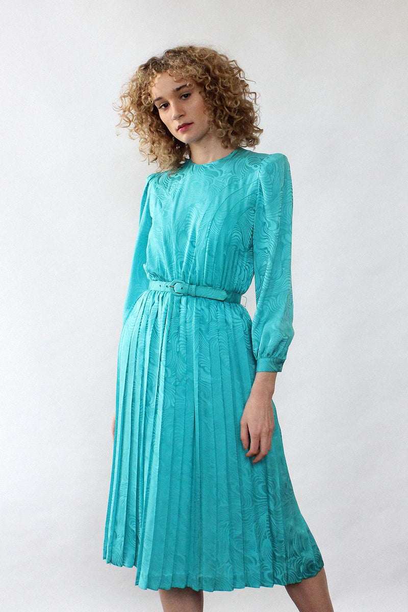 Argenti Turquoise Silk Dress XS/S OMNIA Argenti Turquoise Silk Dress XS/S OMNIA
