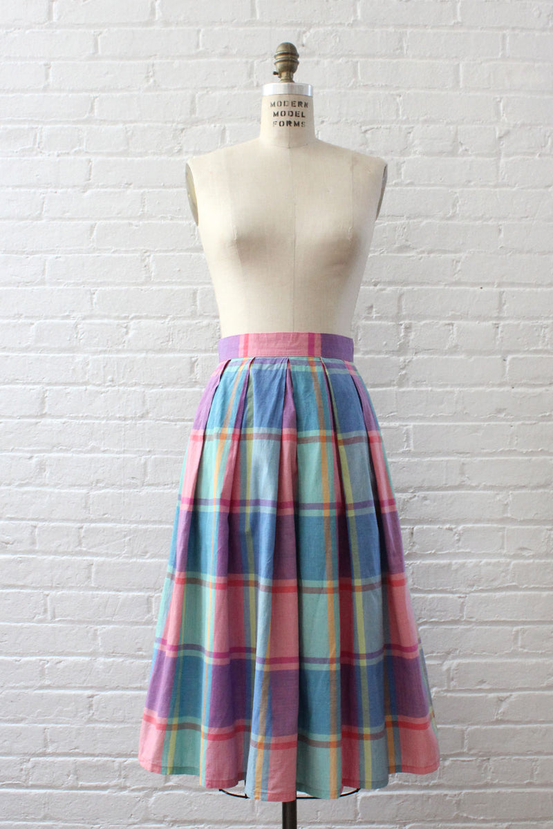 Soft Pastel Plaid Skirt XS – OMNIA