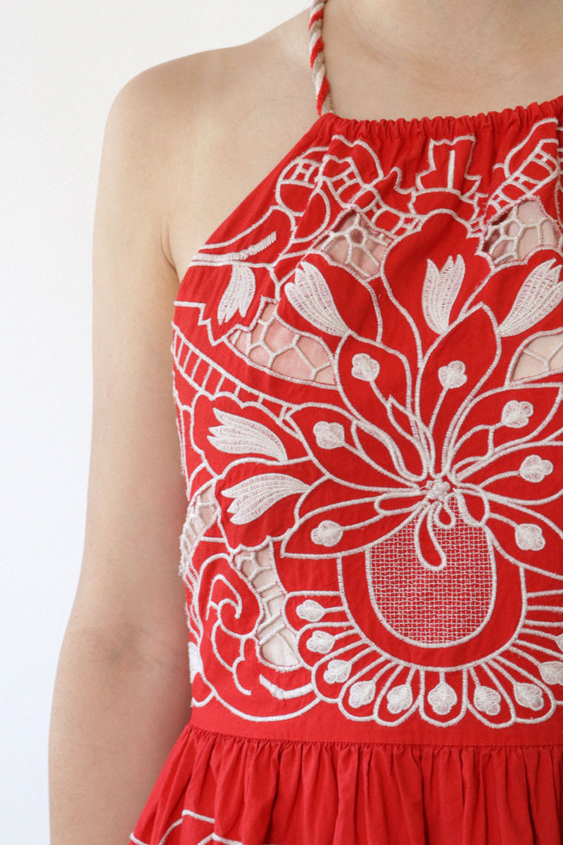 RED Valentino Embroidered Poplin Dress M-M/L RED Valentino Embroidered Poplin Dress M-M/L