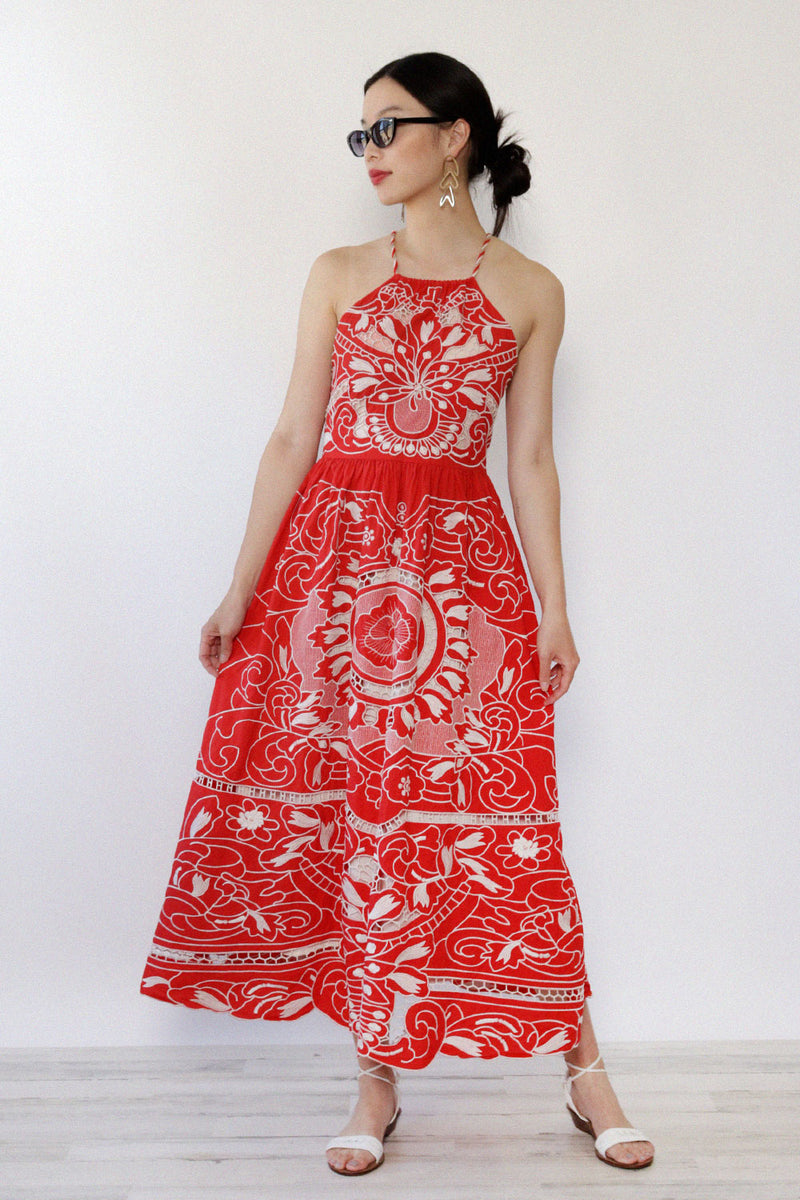 RED Valentino Embroidered Poplin Dress M-M/L OMNIA RED Valentino Embroidered Poplin Dress M-M/L OMNIA