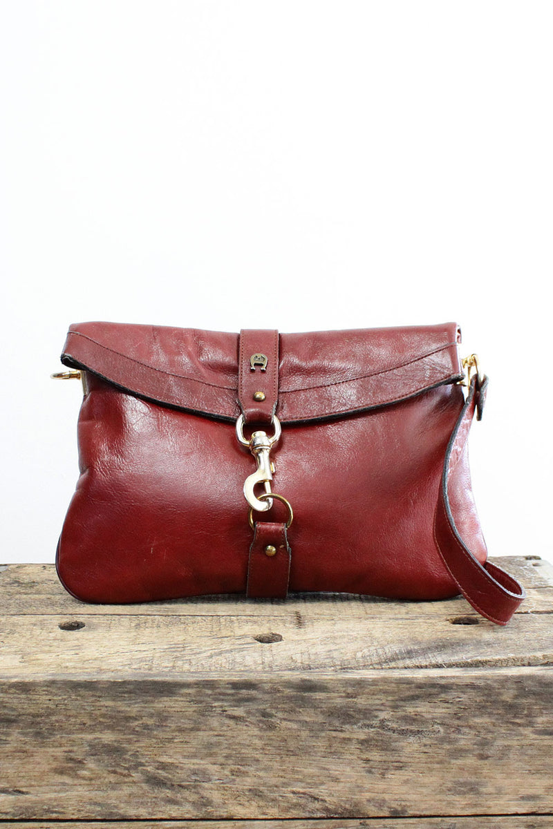 Campomaggi Leather Fold Over Small Cross Body Bag in Cognac