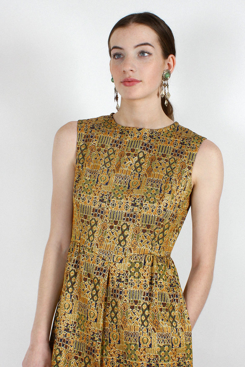 Klimt Brocade Maxi Dress S/M OMNIA Klimt Brocade Maxi Dress S/M OMNIA