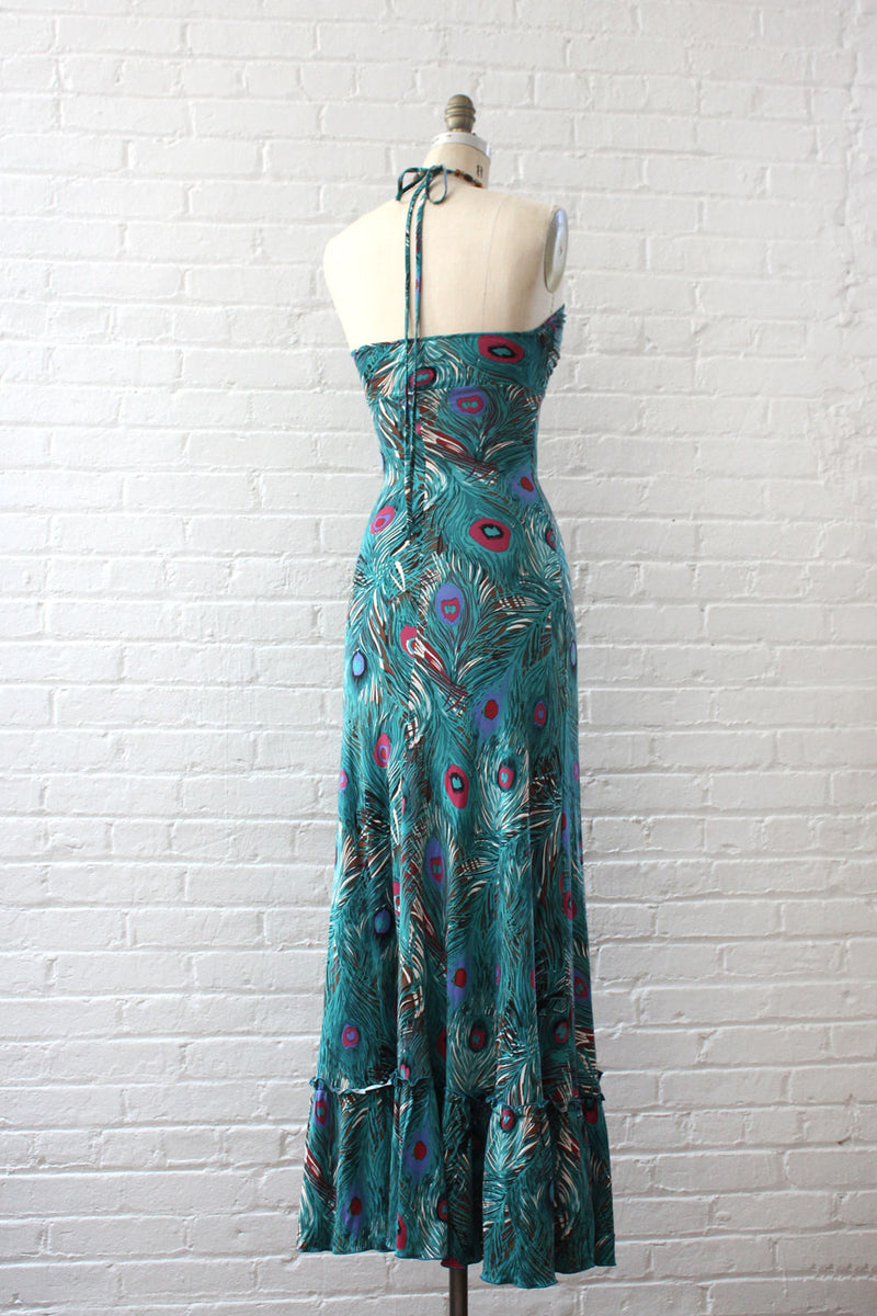 Peacock O-ring Halter Dress XS/S – OMNIA