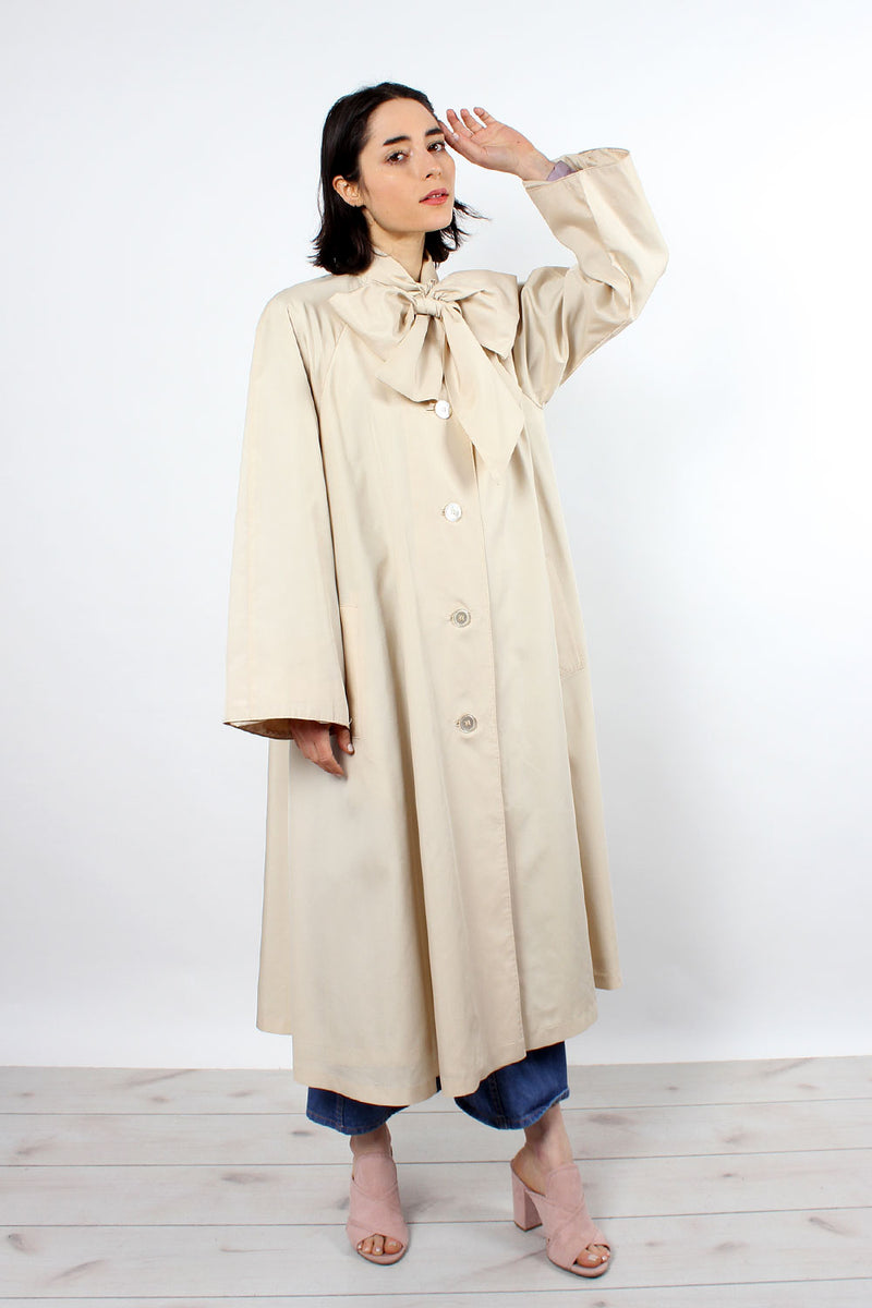 Bonnie Cashin Bow Trench Coat M L OMNIA