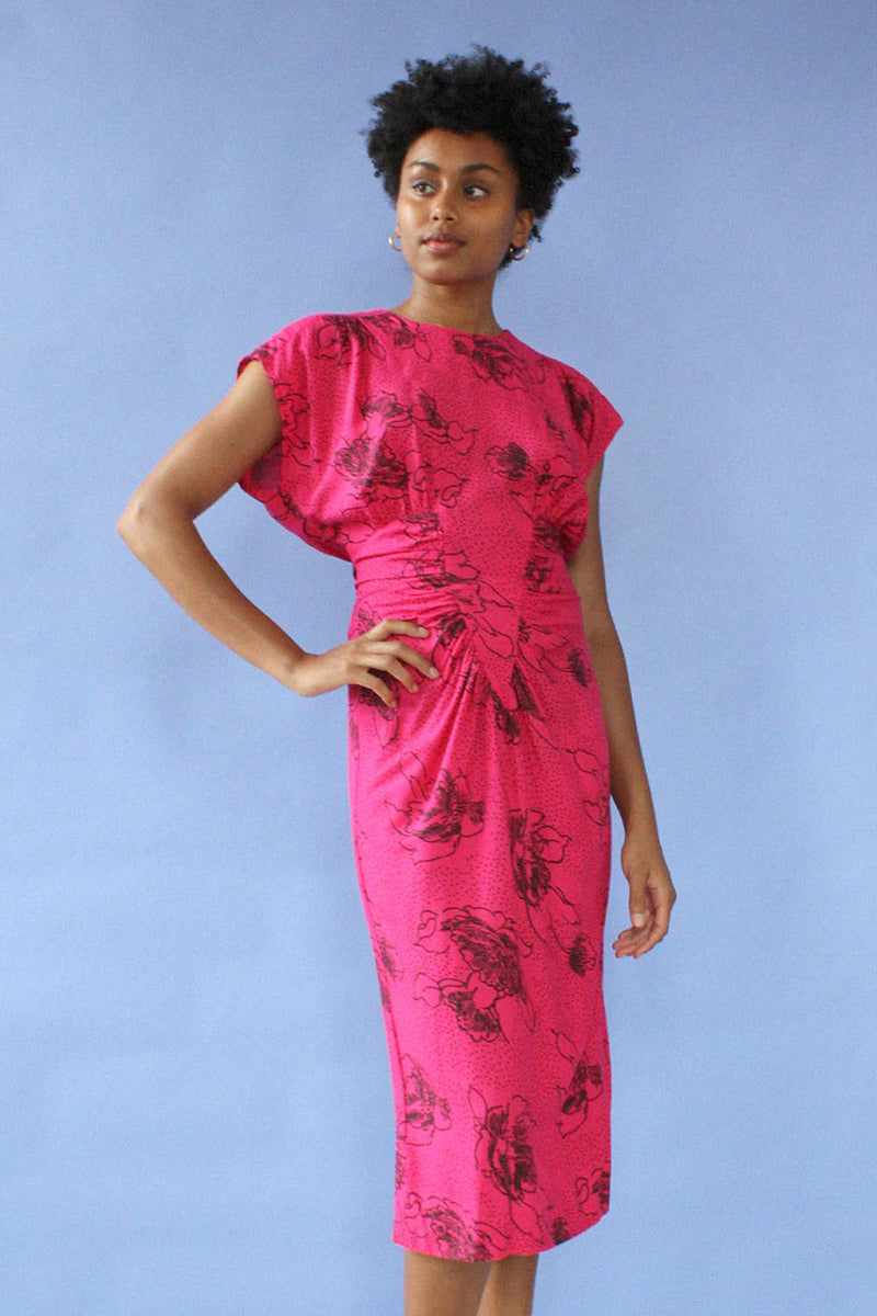 ruched wiggle dress Still of the Night Vintage 80s Red Wiggle Dress, Ruched Bodycon Lace Sleeve Open Back Glam S