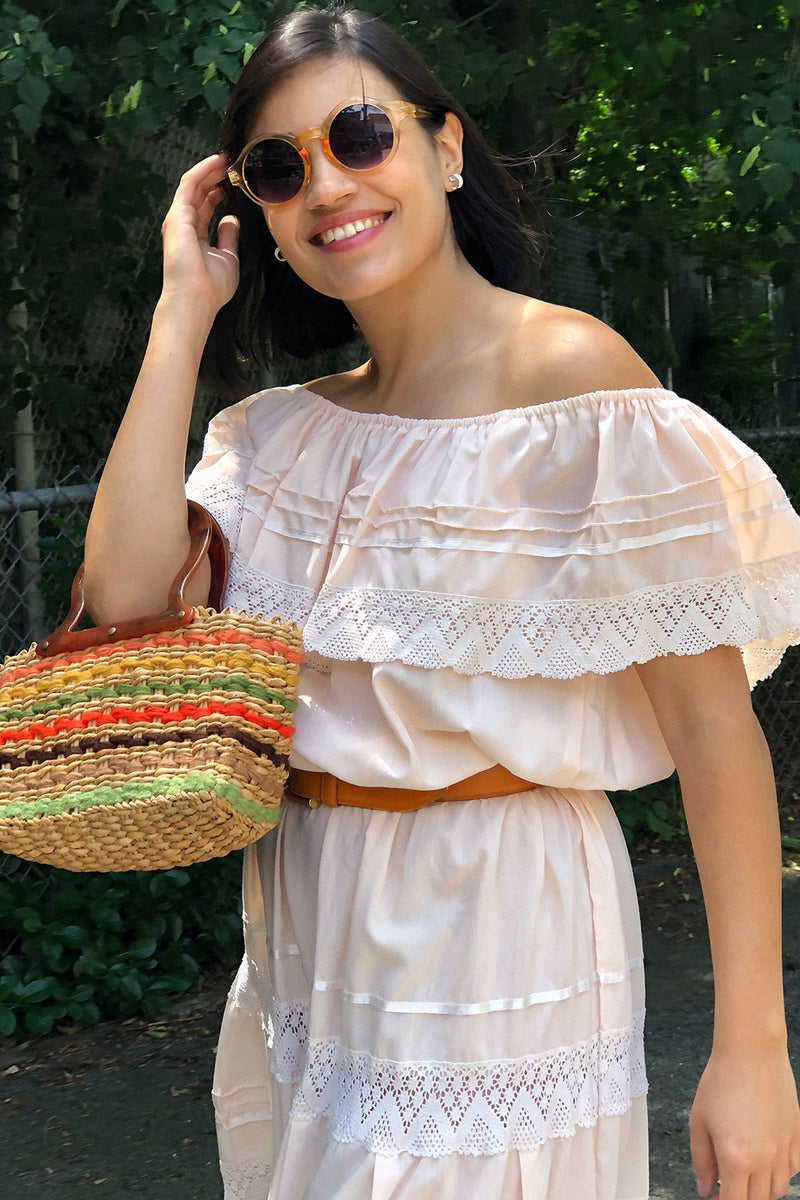 Mexican Crochet Trim Dress M/L OMNIA Mexican Crochet Trim Dress M/L OMNIA
