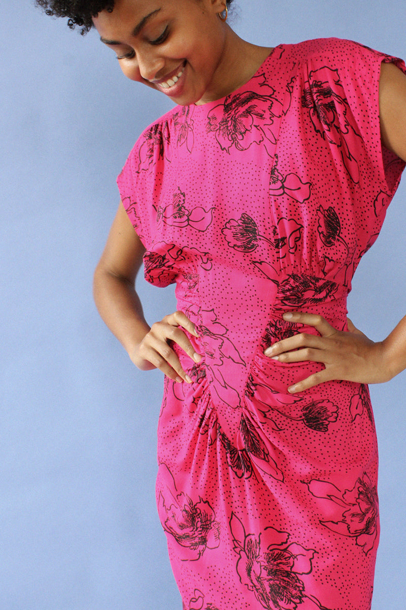 pink wiggle dress Mona Wiggle Dress in Victorian Pink Satin | Pinup Couture