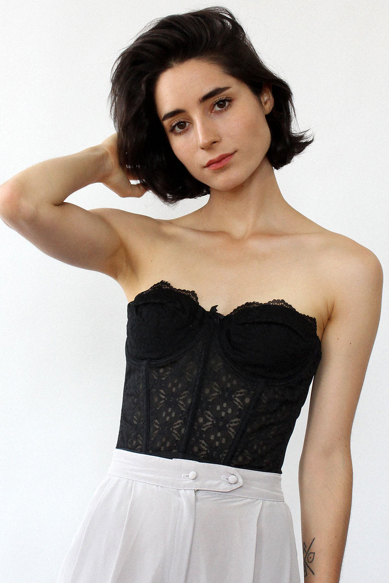 Black Lace Bustier S/M