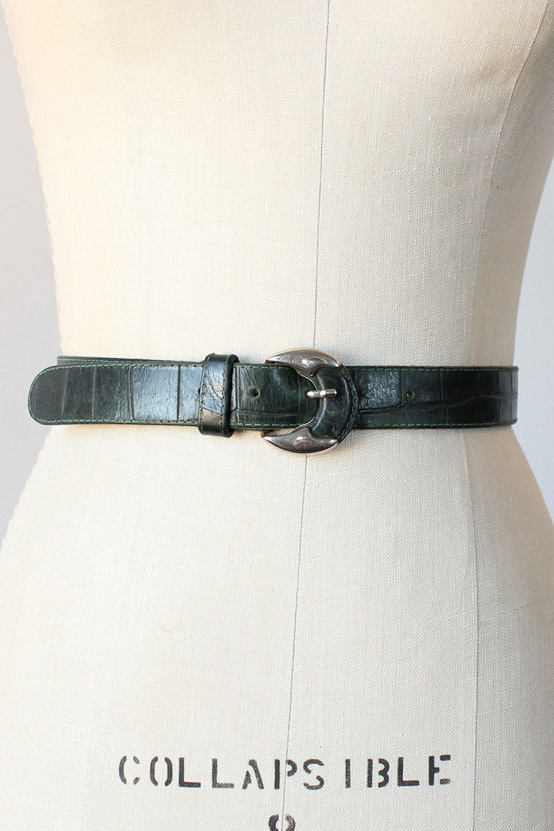 Furla Green Croc Belt – OMNIA
