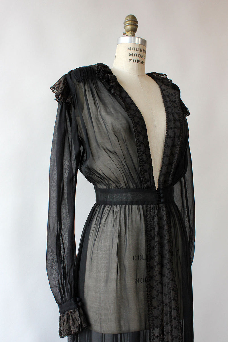 vintage sheer dressing gown How to Wear a Sheer Robe as an Outfit. If youve ever wanted to take a sheer piece from boudoir to out the door, heres exactly how to do it without feeling exposed or losing the glamour. Is