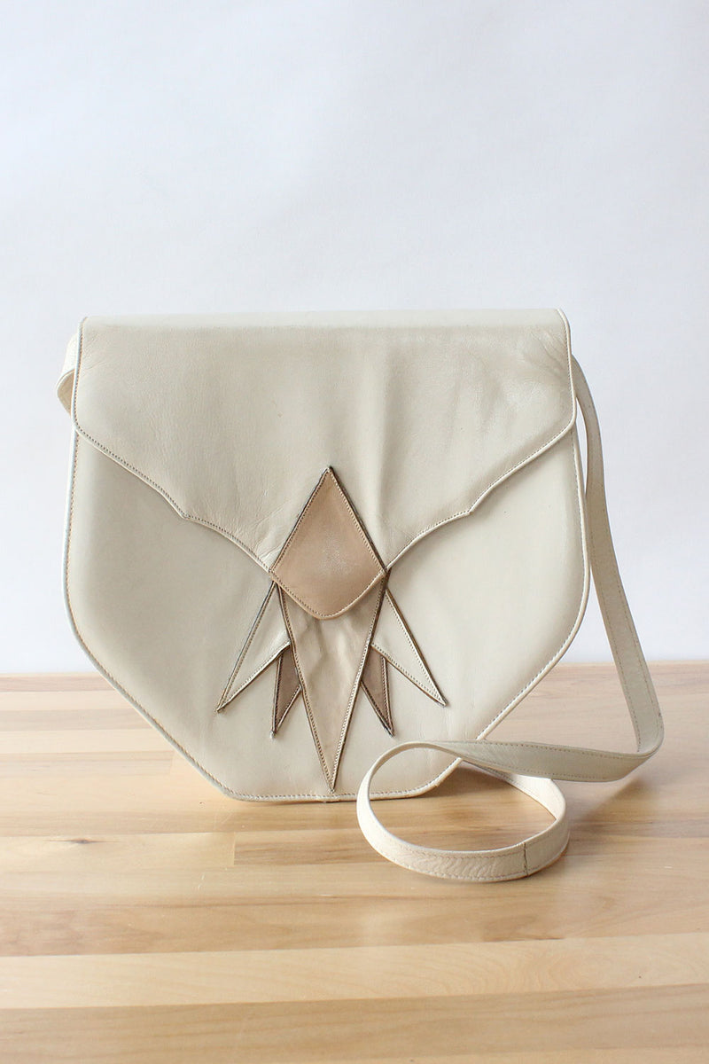 Geometric sales leather bag