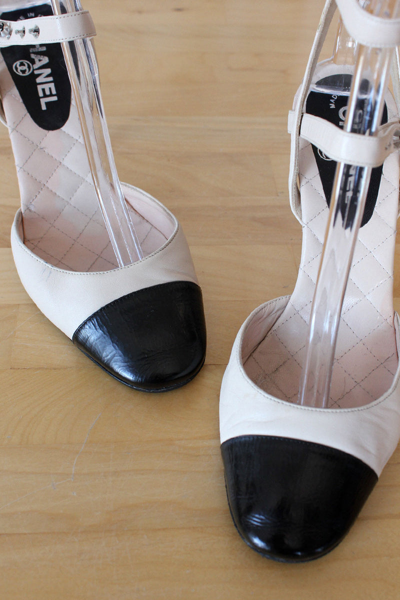 Chanel clear heels hotsell