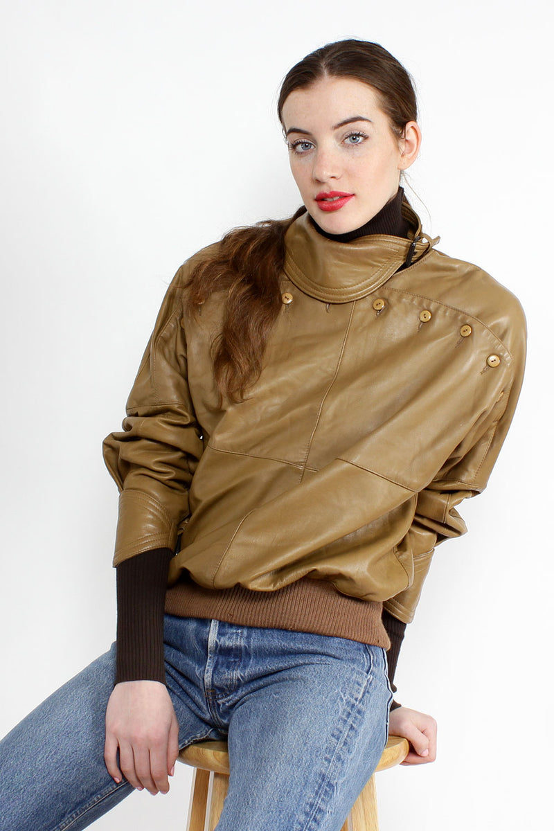 Harve benard leather jacket top