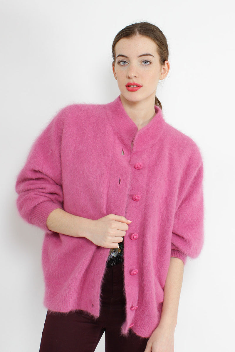 Orchid Angora Cardi Jacket – OMNIA - Main Image
