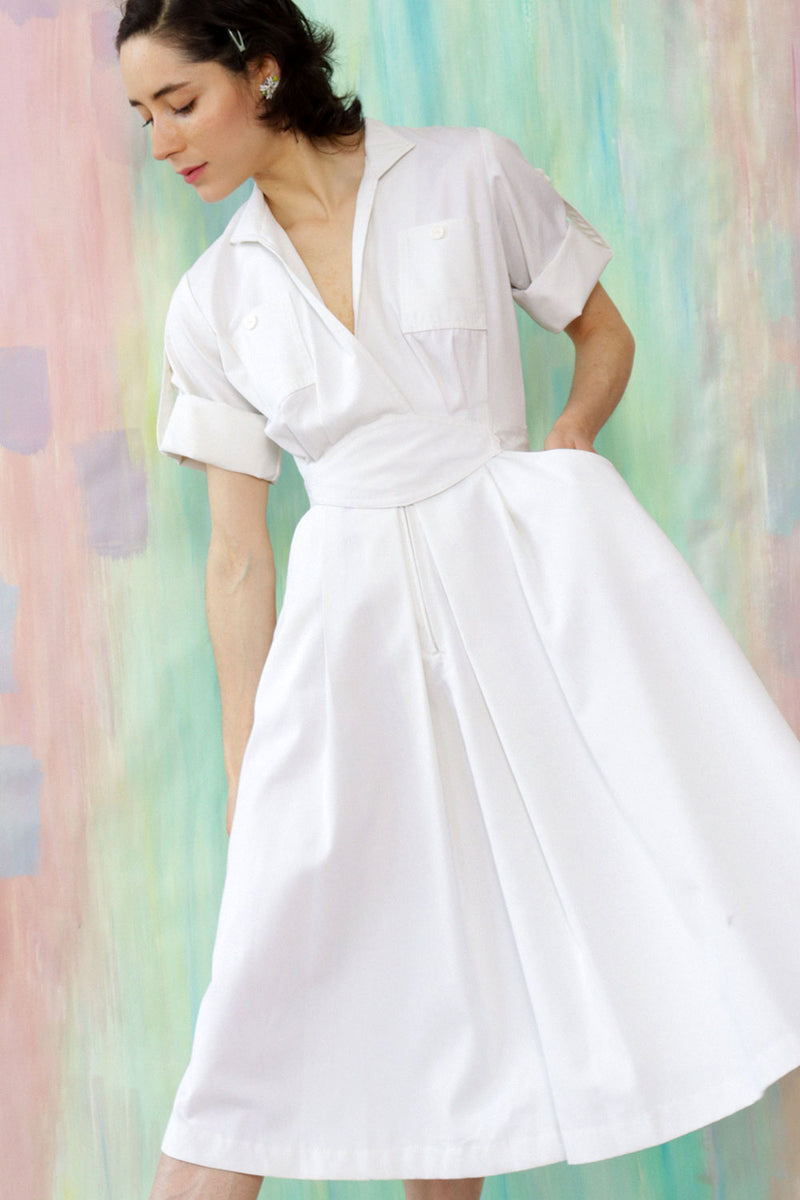 Crisp Ivory Utility Dress XS – OMNIA