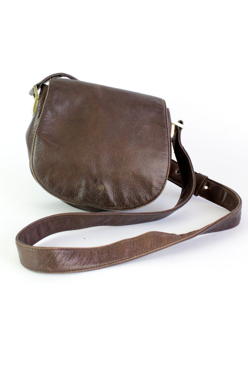 DKNY brown leather crossbody bag – OMNIA