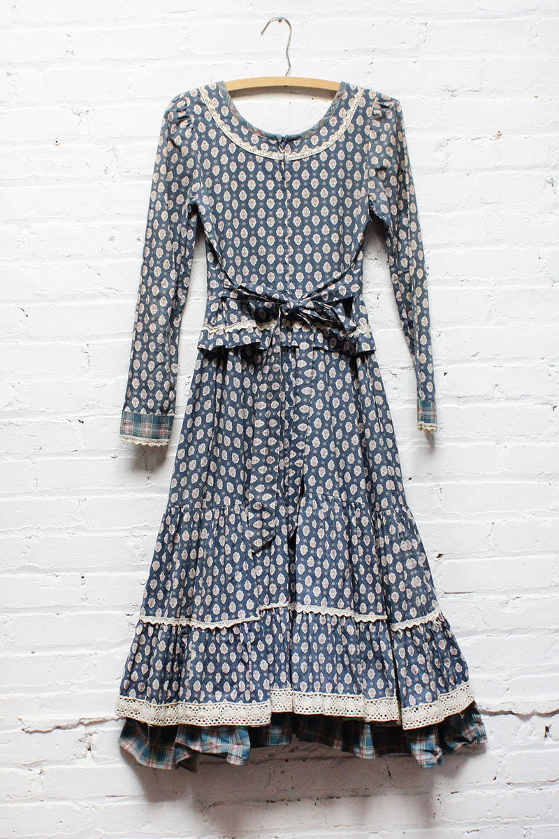 gunne sax fairy dress Whimsical 70's Gunne Sax Prairie Fairy Dress White Floral Cottagecore Rare Vtg