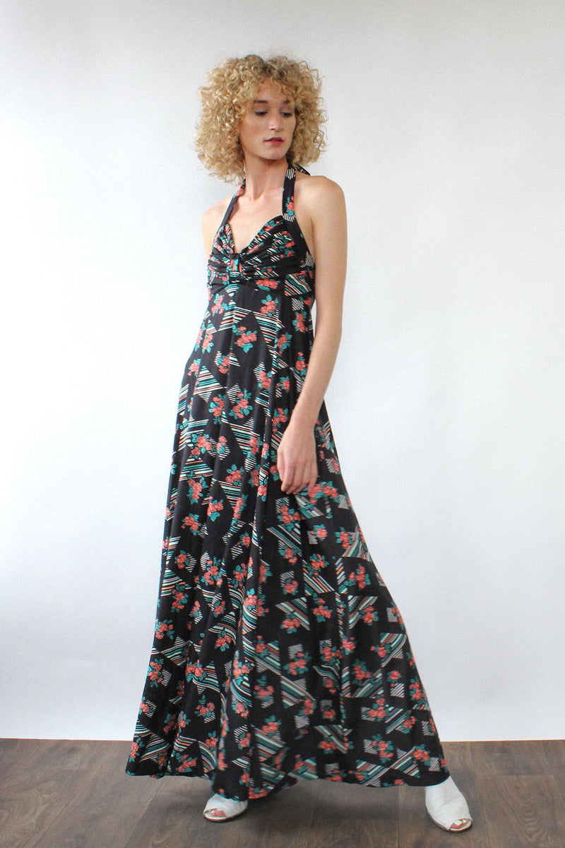 Prism Sweep Halter Dress S/M – OMNIA