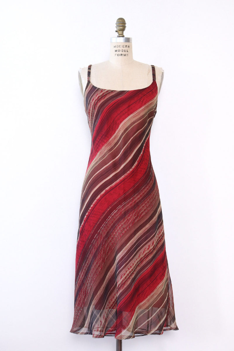 Megan Striped Bias Cut Dress M/L OMNIA Megan Striped Bias Cut Dress M/L OMNIA