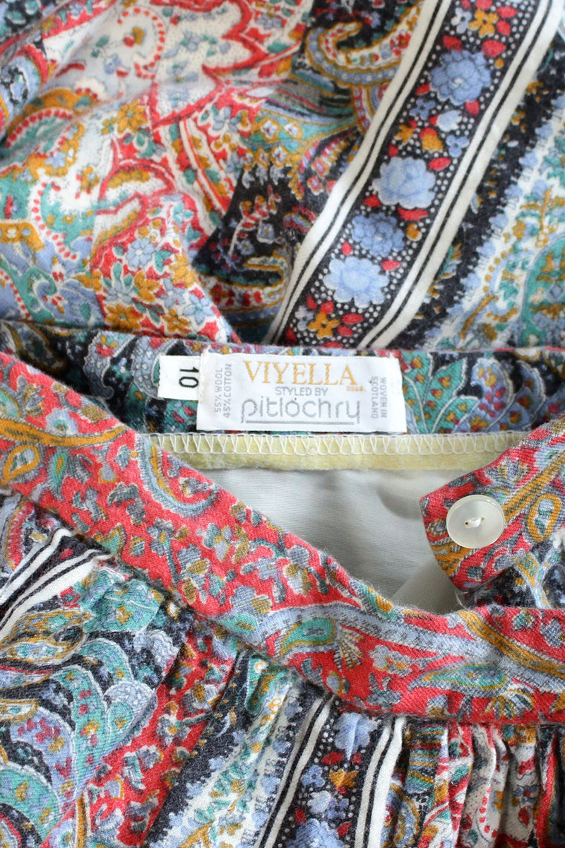 Viyella Paisley Full Skirt XS S OMNIA