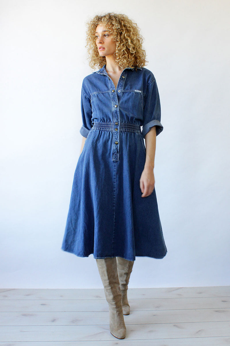 Dreams Denim Flare Dress S/M OMNIA Dreams Denim Flare Dress S/M OMNIA